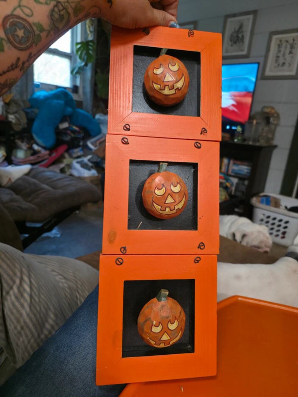 Y2K 2002 Target Kooky Spooky Bobble Pumpkin Shadow Box Halloween Sign